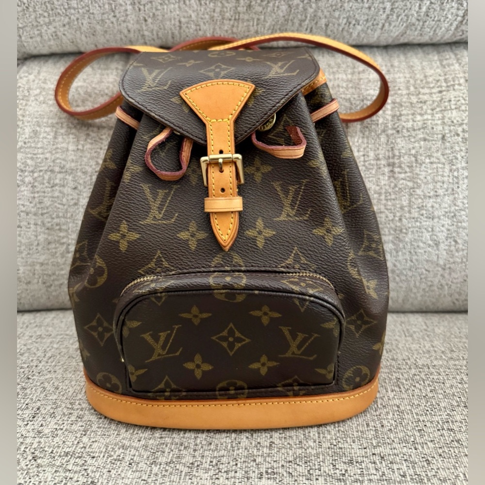 Louis Vuitton Classic Monogram Tan and Brown Backpack